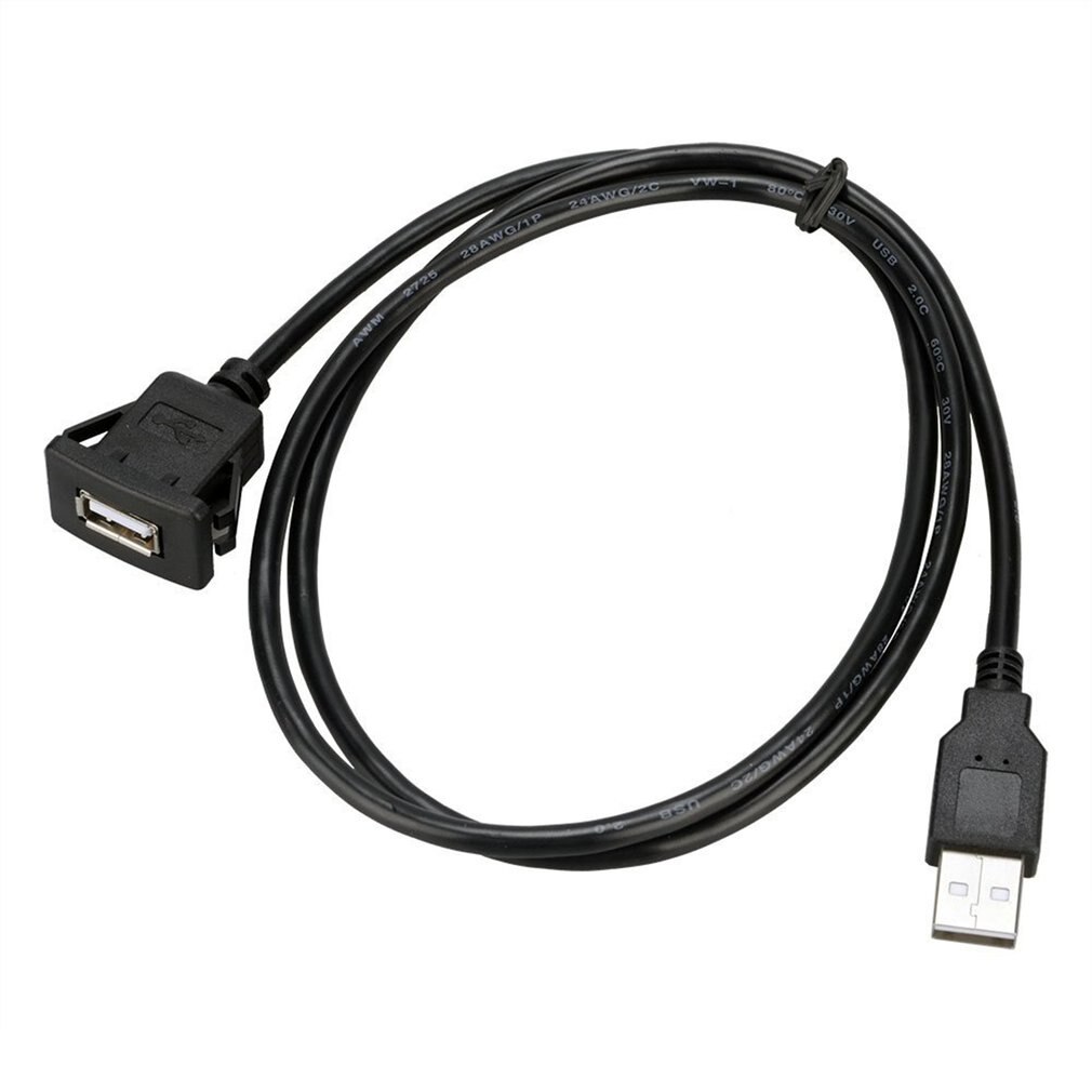 catuo USB2.0 Flush Mount Cable 1M/2M Double/Single USB Port Extension Flush Dashboard Panel Mount Cable for Car Boat Motorcycle