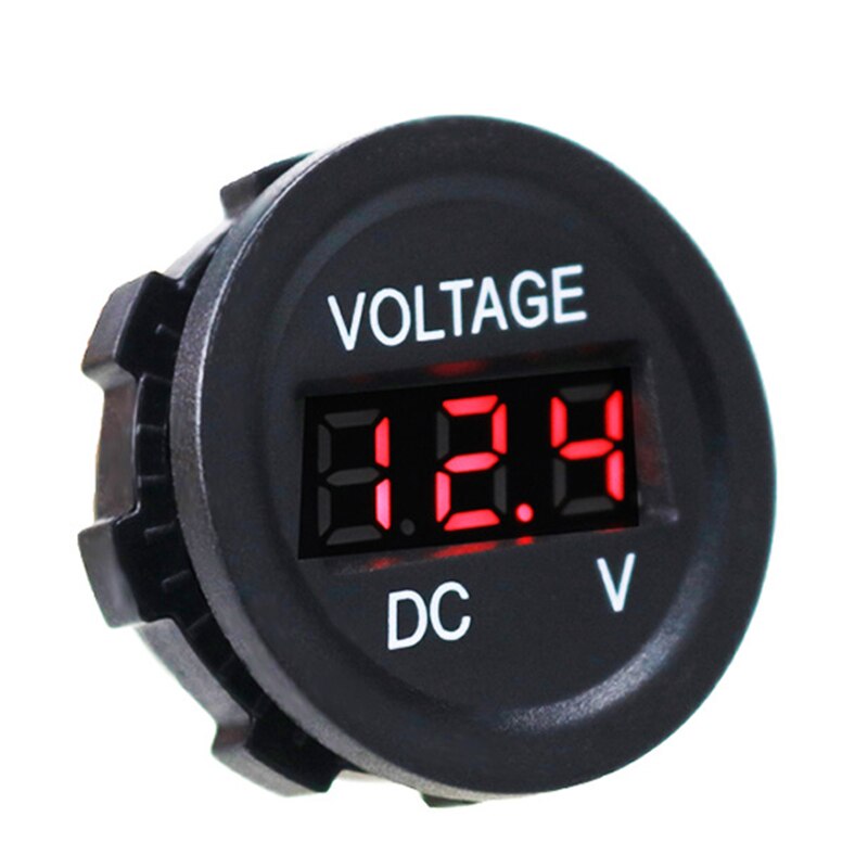 Qiilu 12V Voltmeter, Digitales Rundes Bedienfeld Mi Produktbild-Vorschau 2