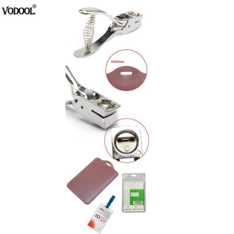 Silver Metal Slot Punch Hand Slot Puncher ID Card Photo Badge Hole Punch Tag Tool Papers Voucher Perforator Office Kit Supplies