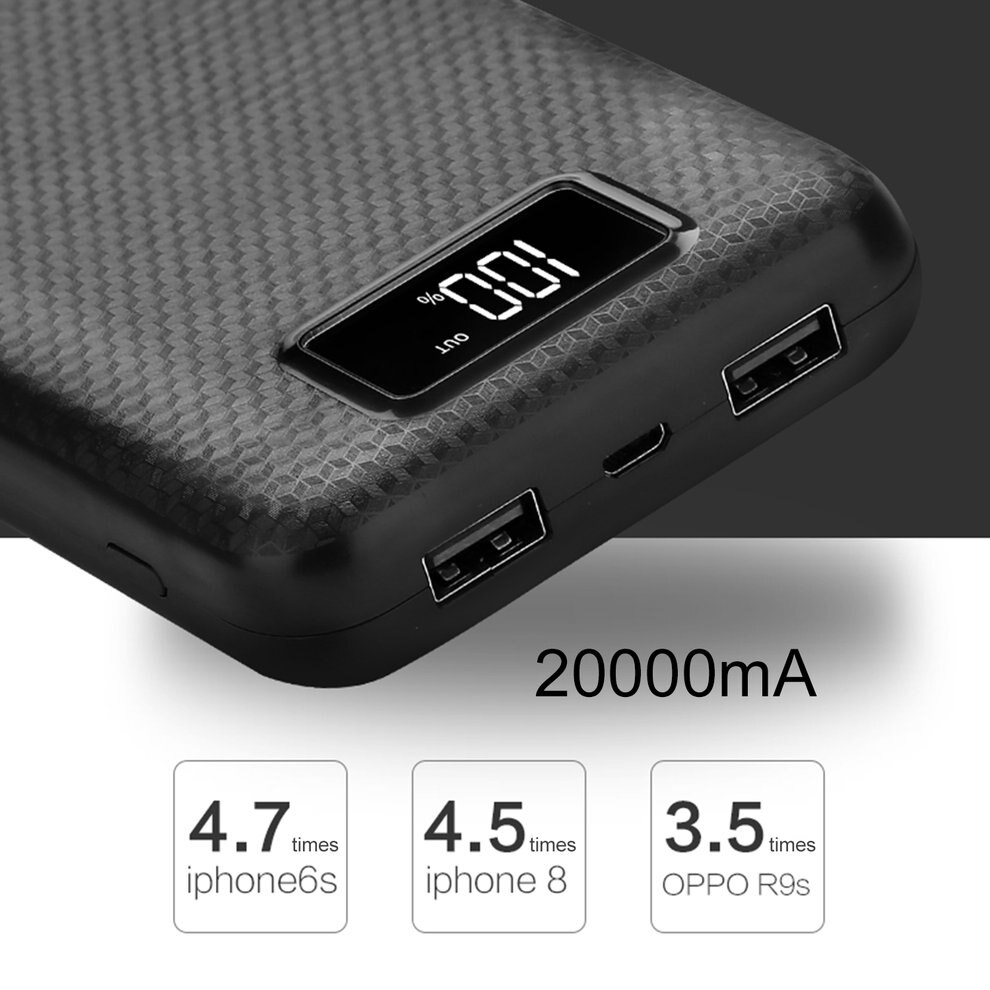 MY8 Power Bank Shell LCD Digitale Display Dual USB Output Power Bank Oplader Case DIY Kits Module 8pcs 18650 batterij Houder