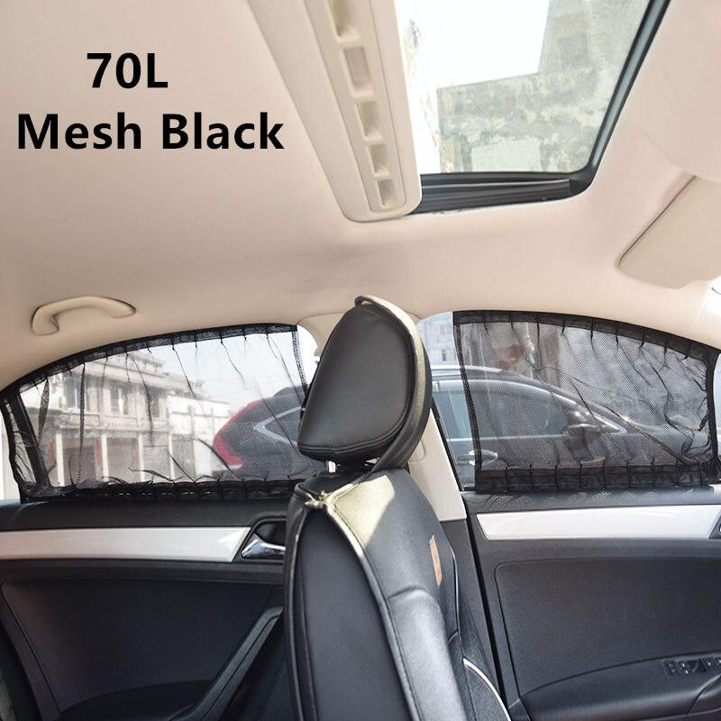 A2pcs/set Aluminum Alloy Elastic Car Side Window Sunshade Curtains Auto Windows Curtain Sun Visor Blinds Cover car-styling S,M,L: Mesh 70L