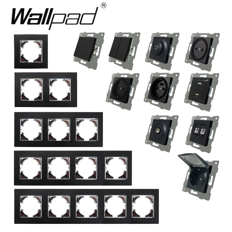 French EU Socket Wallpad 110V-240V AC Metal Chrome Plate 16A French Poland Electric Outlet Wall Plate with Clips