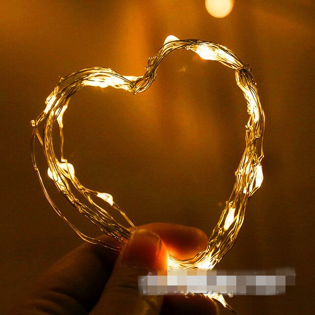 2M 5M 10M Led String Lights Battery Operated Sliver Wire Fairy garland Light,Christmas Outdoor Lights Chain Wedding Patry Decor