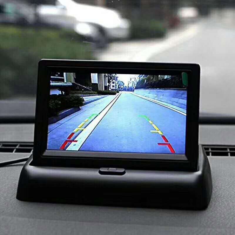 Foldbar skærm skærm 4.3 tommer tft lcd bilmonitor av input skærm skærm reverse kamera parkeringssystem rearview monitorer