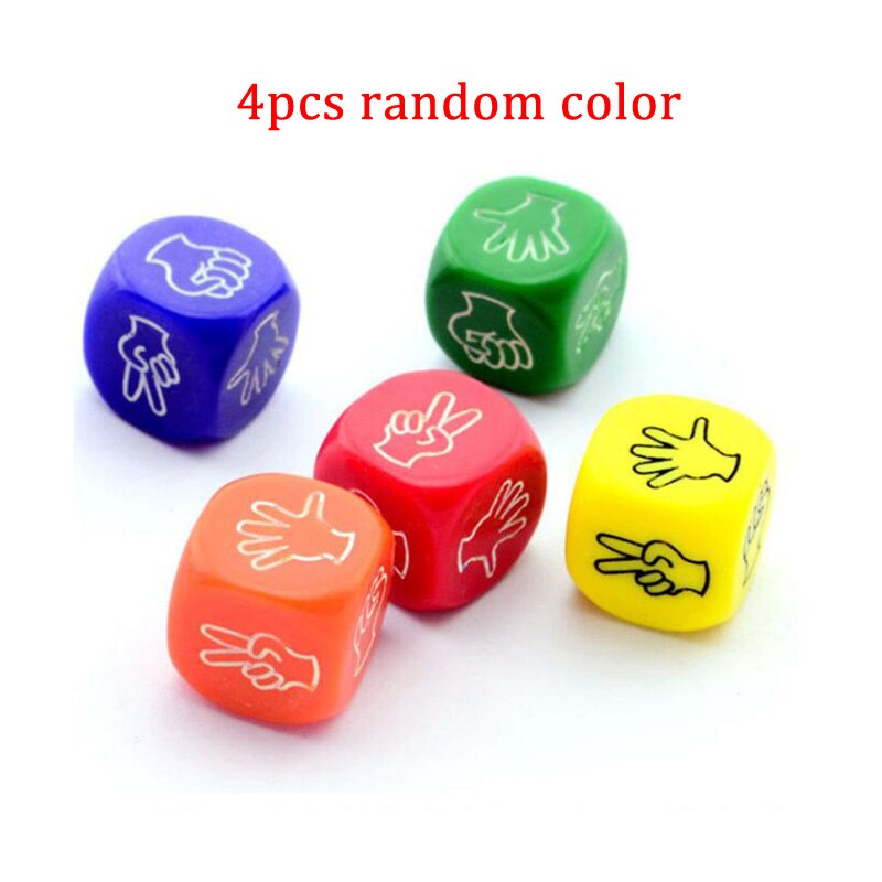 2/4/6Pcs Funny Dice Board Games Toy Finger-guessing Game Dice Rock Paper Scissors Stone Game Family Party Supplies ZXH: 4pcs random color