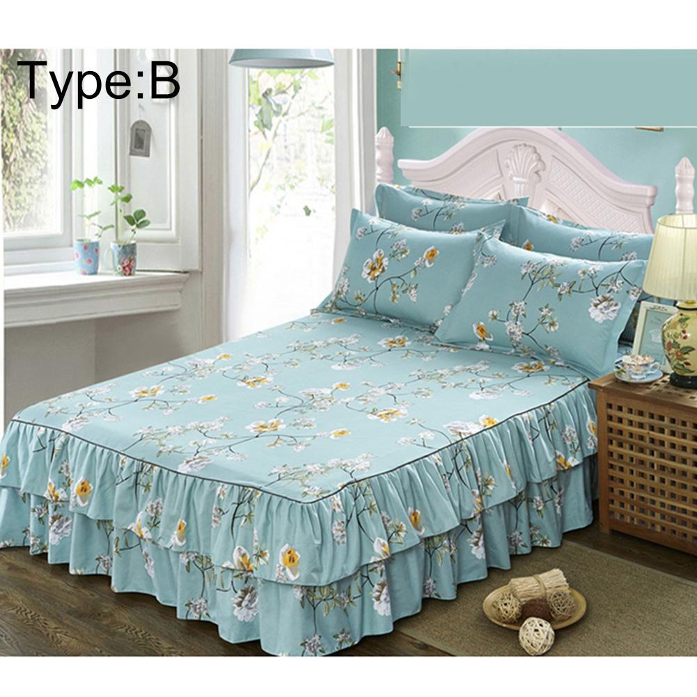 150x200cm Schuren Sprei Queen Bed Cover Verdikte Hoeslaken Enkel Dubbel Bed Stof Ruches
