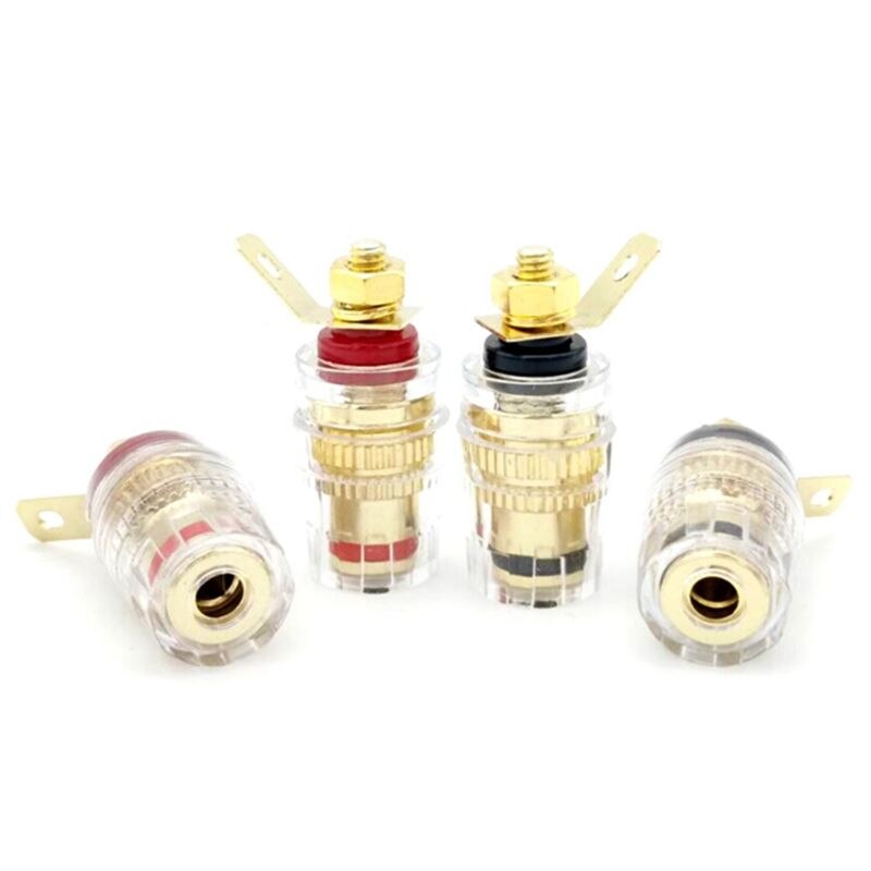 8pcs/set Speaker Terminal Binding Post 4mm Banana Plug Socket for Loudspeakers
