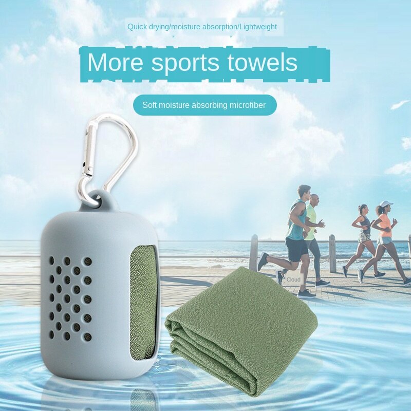 Serviette de sport sensation de froid, serviette de refroidissement, absorbant la sueur, étui en Silicone à séchage rapide, serviette à Compression en microfibre