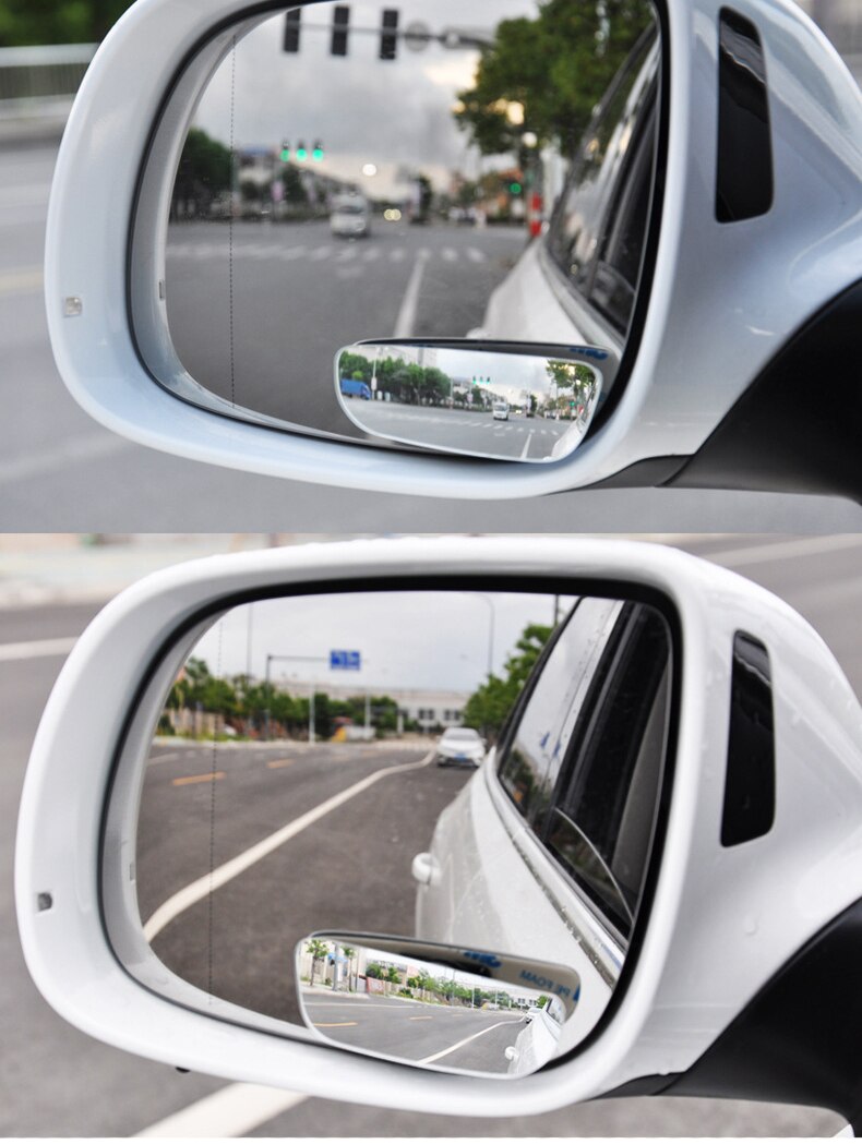 Espejo para coche de 2 piezas, espejo convexo redondo de ángulo amplio de 360 para coche, espejo de ángulo ciego lateral de ángulo ciego para vehículo, espejo retrovisor redondo pequeño