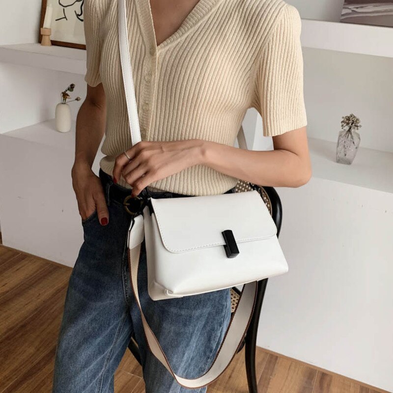 Læder crossbody tasker til kvinder solid lille lilla skuldertaske luksus kvindelige håndtasker og punge sæk
