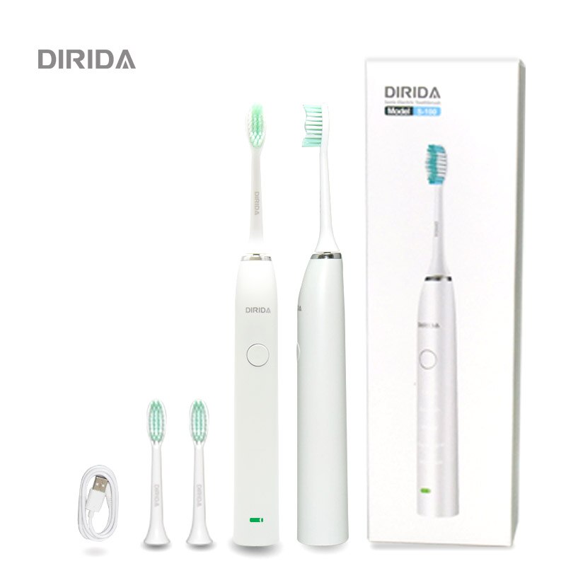 Dirida S100 Oplaadbare Sonische Tandenborstel IPX7 Waterdichte Elektrische Tandenborstel 5 Modus Cleaning Tanden Oral Care: White