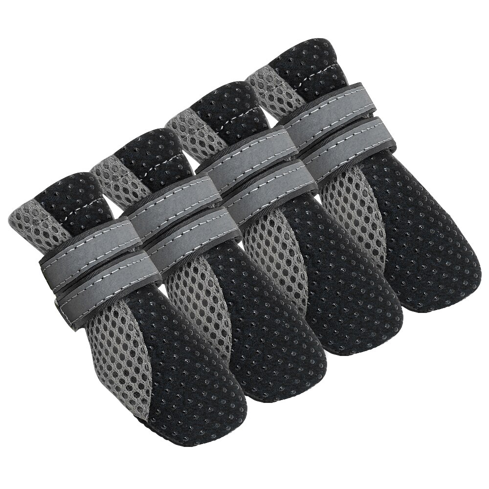 Chaussures pour petits chiens Chihuahua Yorkshire | 4 pièces, chaussures pour chiots, bottes réfléchissants et antidérapantes, chaussettes pour animaux domestiques: Black / XL