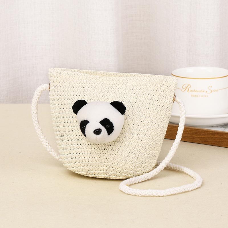 10 Kleuren Kinderen Meisjes Schoudertas Leuke Panda Stro Messenger Bag Kids Sleutels Portemonnee Schattige Prinses Mini Handtas: 2