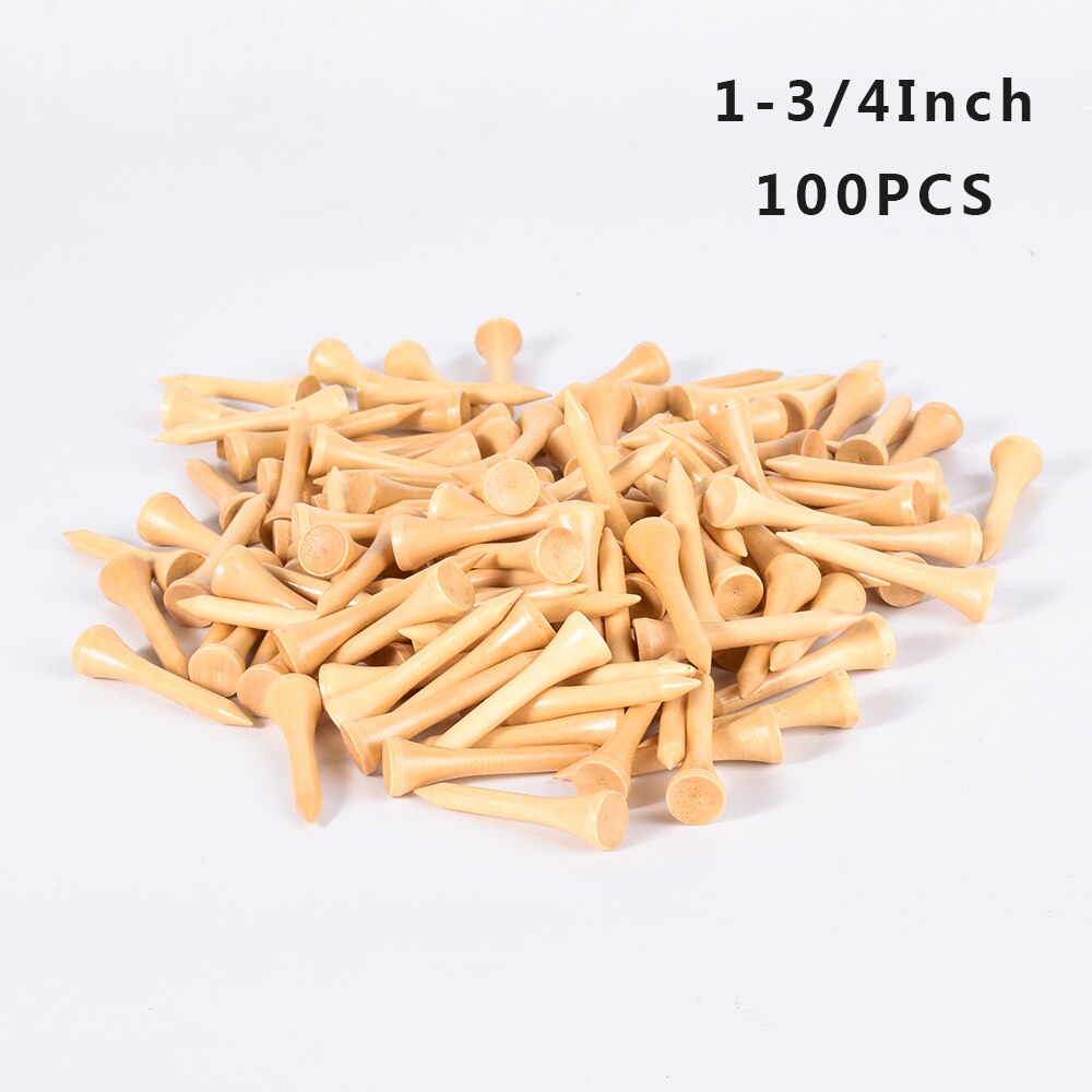 50/100 stk golf tees bambus 83mm 70mm ubrydelig tee golf træning swing øvelse tilbehør mindre friktion stærkere 4 størrelse bulk: 42 mm 100 stk