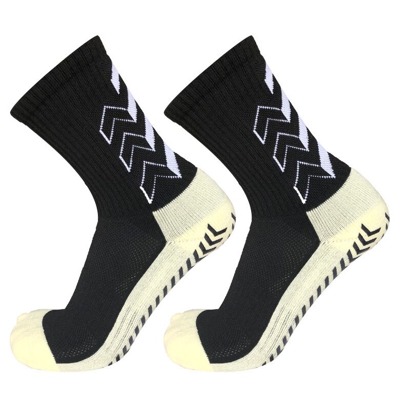 Men Women Arrow Soccer Socks Silicone Non-slip Grip Football Socks: black