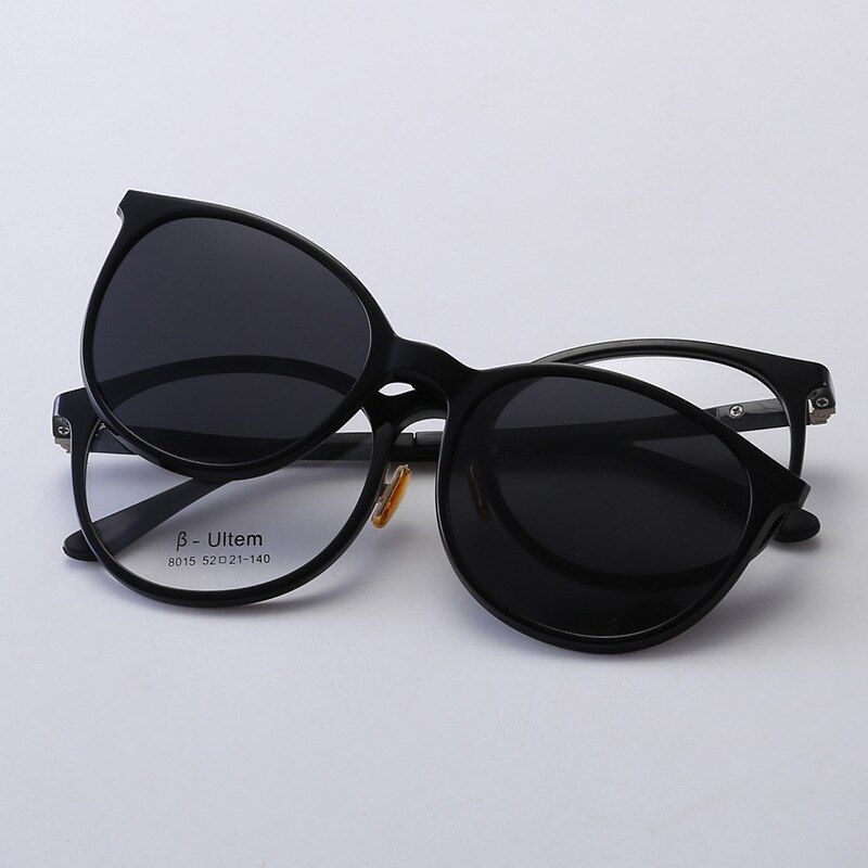 Gafas de sol polarizadas 2 en 1 para hombre y mujer, montura de gafas graduadas, con Clip magnético, para miopía,: 5