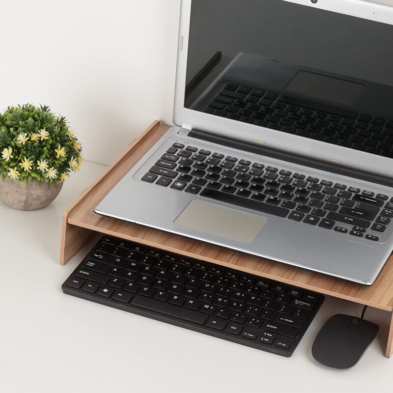 Houten Monitor Plank Plint Sterke Laptop Stand Led Computer Riser Desktop Holder Bracket Home Tablet Lapdesks
