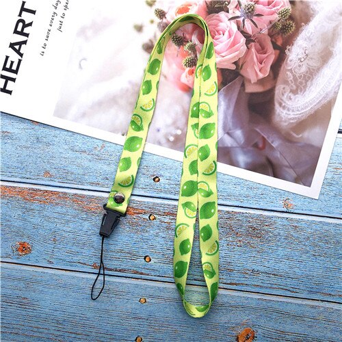 Fruit watermeloen Neck Strap Lanyards voor sleutels Id-kaart Gym Mobiele Telefoon Bandjes USB badge houder DIY Hang Rope Lariat lanyard: lemon