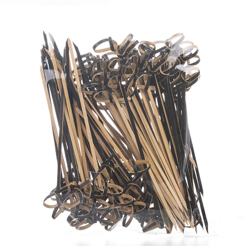 100PCS Bamboo Fruit Picks Cocktail Decoration Toothpicks Salad Sandwich Buffet Desserts Aperitif Cocktail Sticks Decoration: Style B