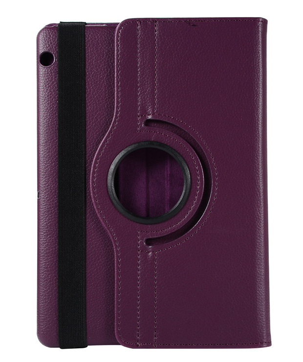 Case for Huawei MediaPad T5 10 Tablet AGS2-W09/L09/L03 10.1'' 360 Rotating Case Folio Leather Stand Cover for T5 with free: for T5 10 PURPLE