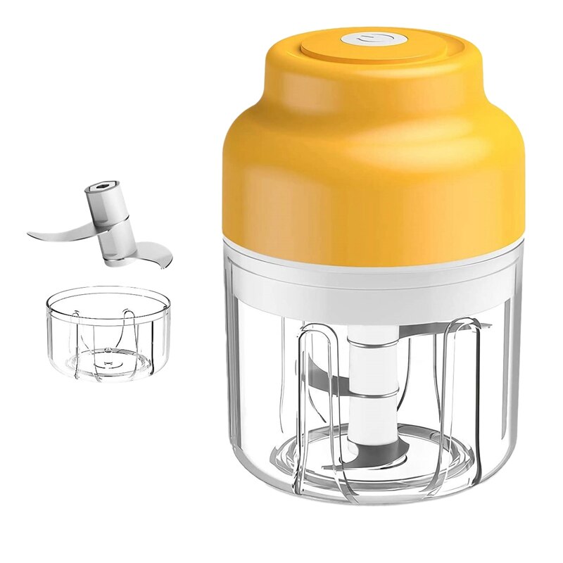 Electric Mini Garlic Chopper Mini Blender Mini Chopper Food Chopper Vegetable Chopper Garlic Chopper Garlic Mincer: Yellow