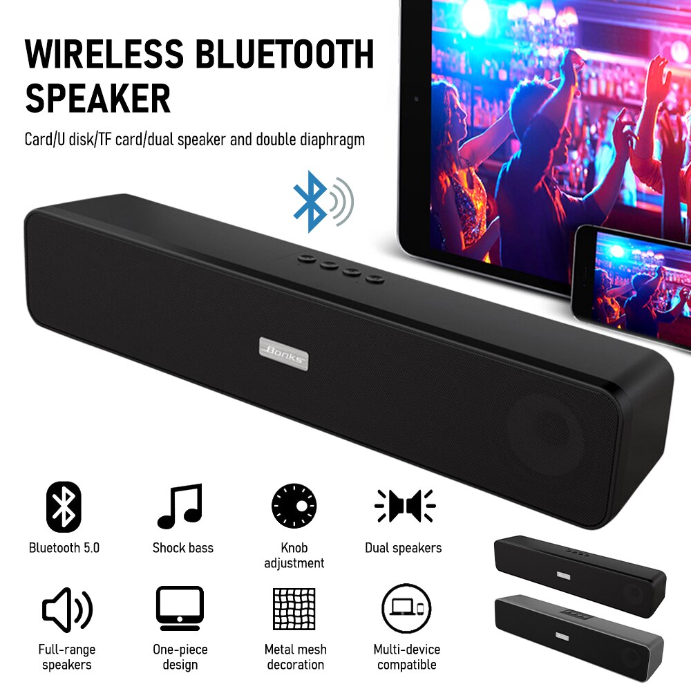 6W Soundbar Bluetooth Speaker Tv Geluid Bar Bedrade En Draadloze Home Stereo Muziek Surround Soundbar Voor Telefoon Pc Theater tv