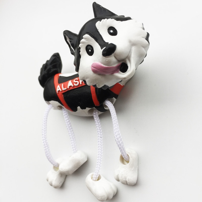 Alaska Dog Fridge Magnets Tourism Souvenir 3d Spring Feet Hanging Crafts Refrigerator Stickers Cute Cartoon Magnetic Ideas
