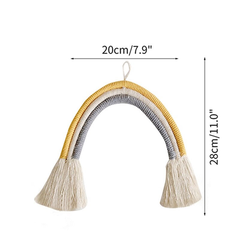 Ins Handgemaakte Decoratie Diy Macrame Opknoping Wandtapijten Regenboog Photo Props Home Decor Nursery Decor Nordic Kinderkamer: 1545-1     20x28cm