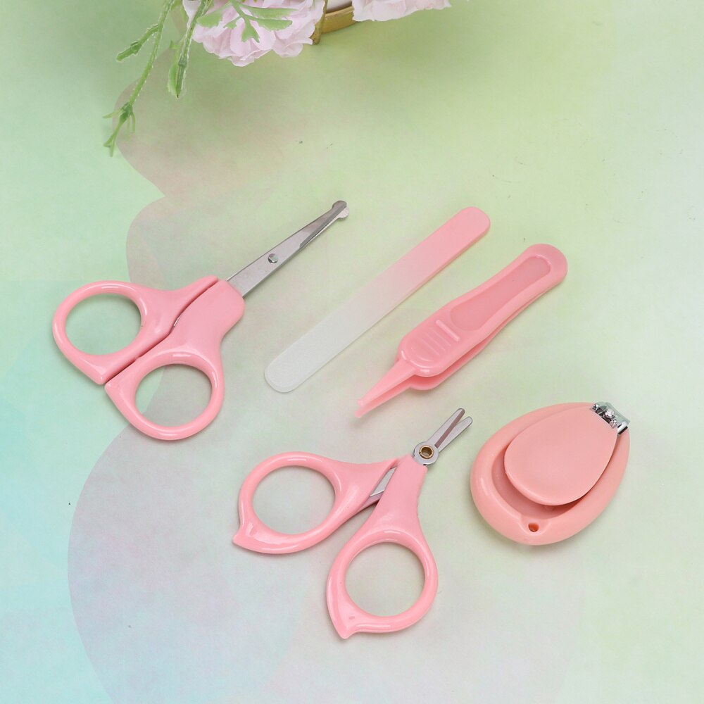 5 stk /1 sæt baby neglesakse manicure kit sikkerheds negleklipper fil sakse sæt negle trim værktøjer til baby spædbarn (blå)