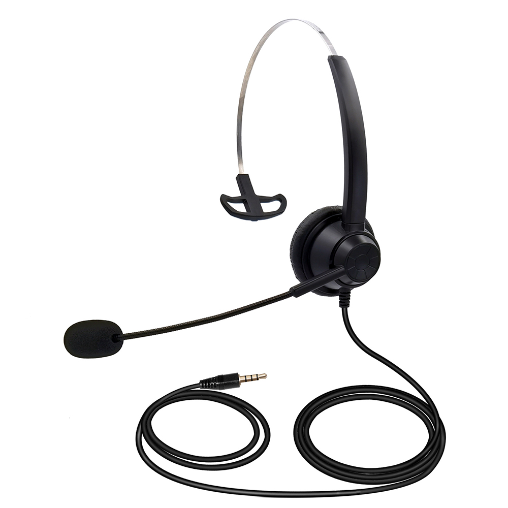 3.5mm Wired Computer Headset with Microphone Universal Office Call Center Single-Sided Headphone Suitable for Telephone Operator