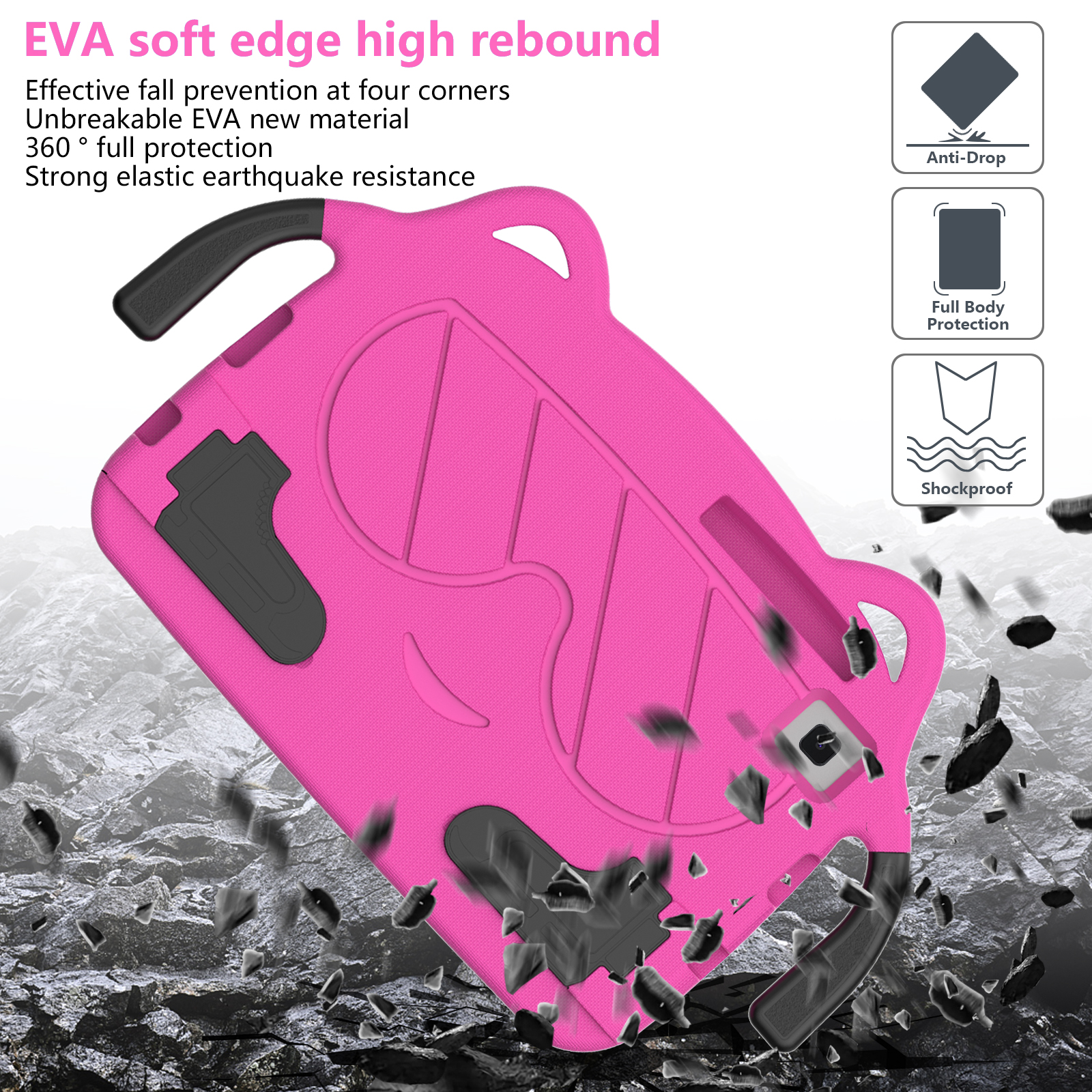 Funda para iPad 10 10th 2022 Air 5 4 10,9 2022 Pro 11 10,5 10,2 7th 8th 9th niños EVA mango seguro soporte cubierta para tableta