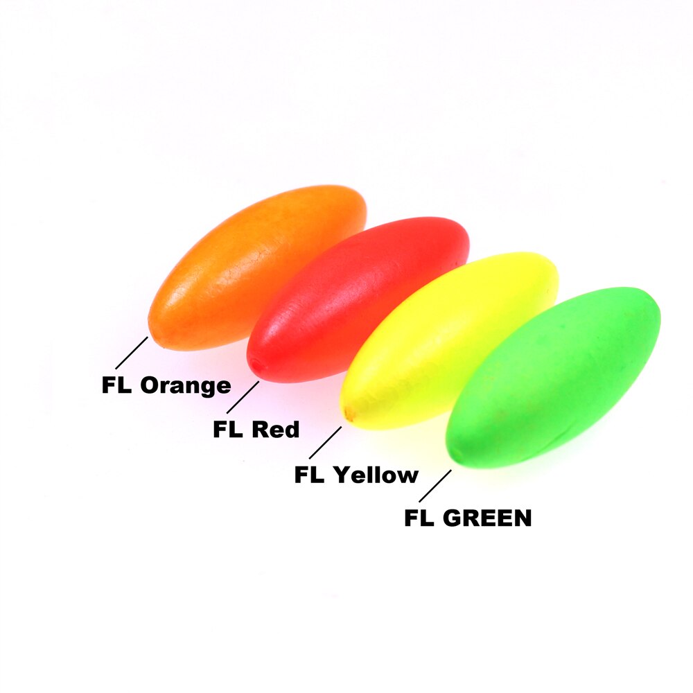100PCS 1.4 "1.6" Ovale Vissen Rig Float Foam Bobbers Voor Karper Meerval Pompano, Whitings, corvina, Snappers Rigs Maken