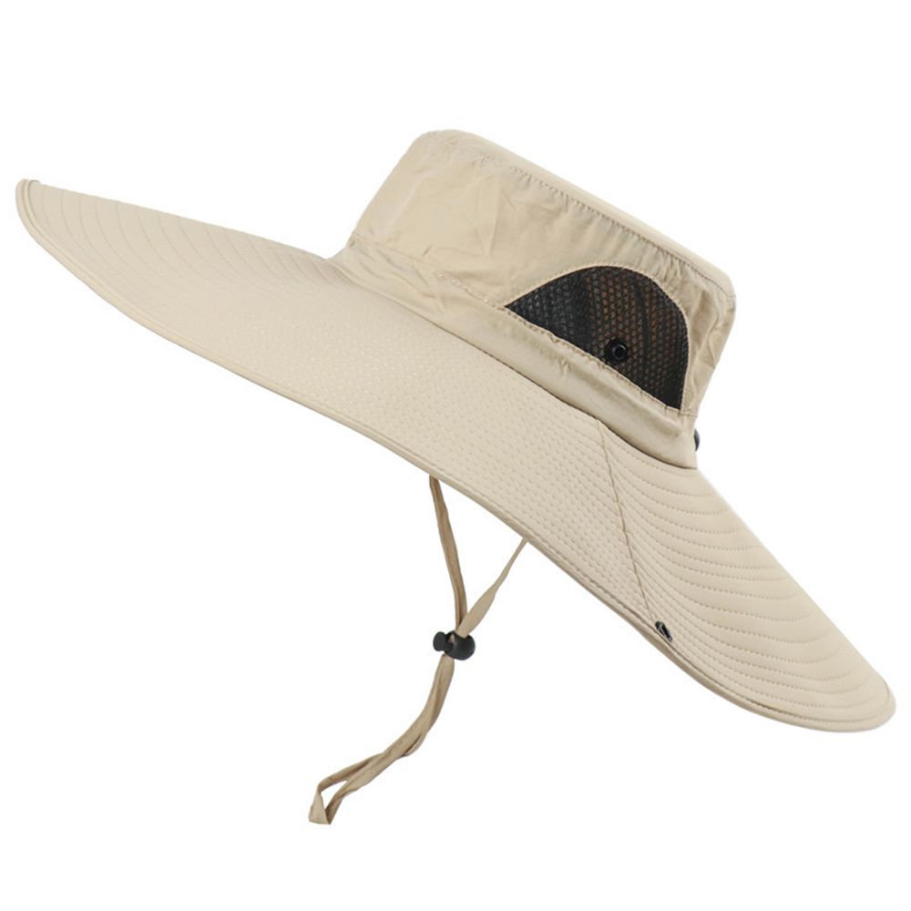 Hombres Mujeres Visera ancha Sombrero de ala Boonie Bucket Cap Verano Pesca Protección solar UV: Azul cielo