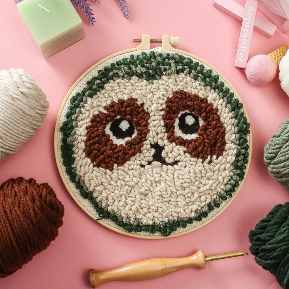 Embroidery Punchneedle Kit W/ Hoop Cross Stitch Set Punch Needle Embroidery For Handmade Beginner Decor: 7