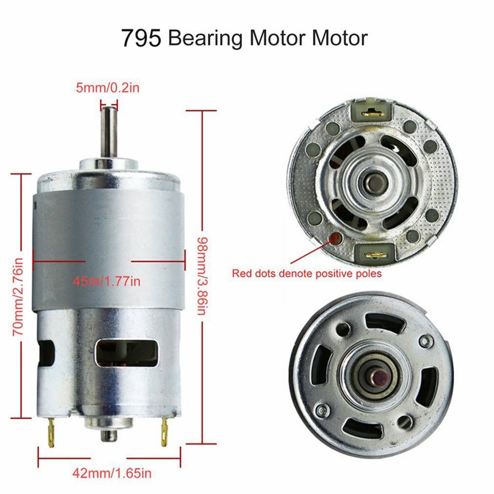 795 DC Motor Double Ball Bearing Ball Bearing Gear Motor Brush DC Motor Lawn Mower Electric Motor Low Noise