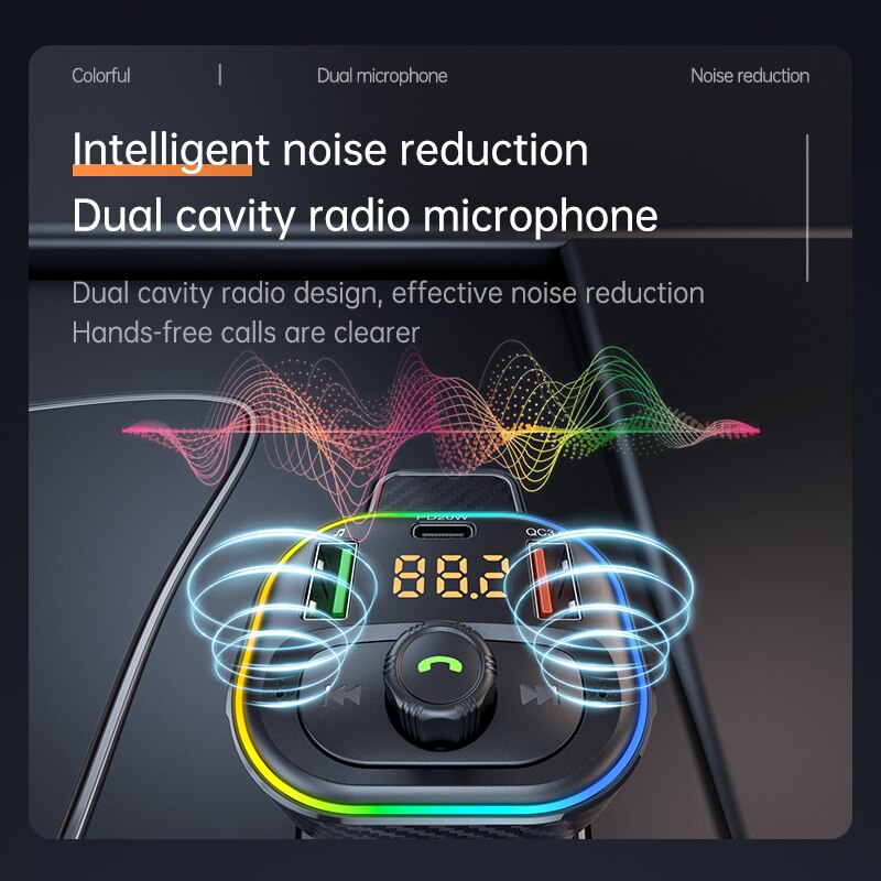 2022 Upgraded Bluetooth FM Transmitter for Car Adapter, Stronger Microphone &amp; EQ Sound Bluetooth Radio Transmitter Car Adapter