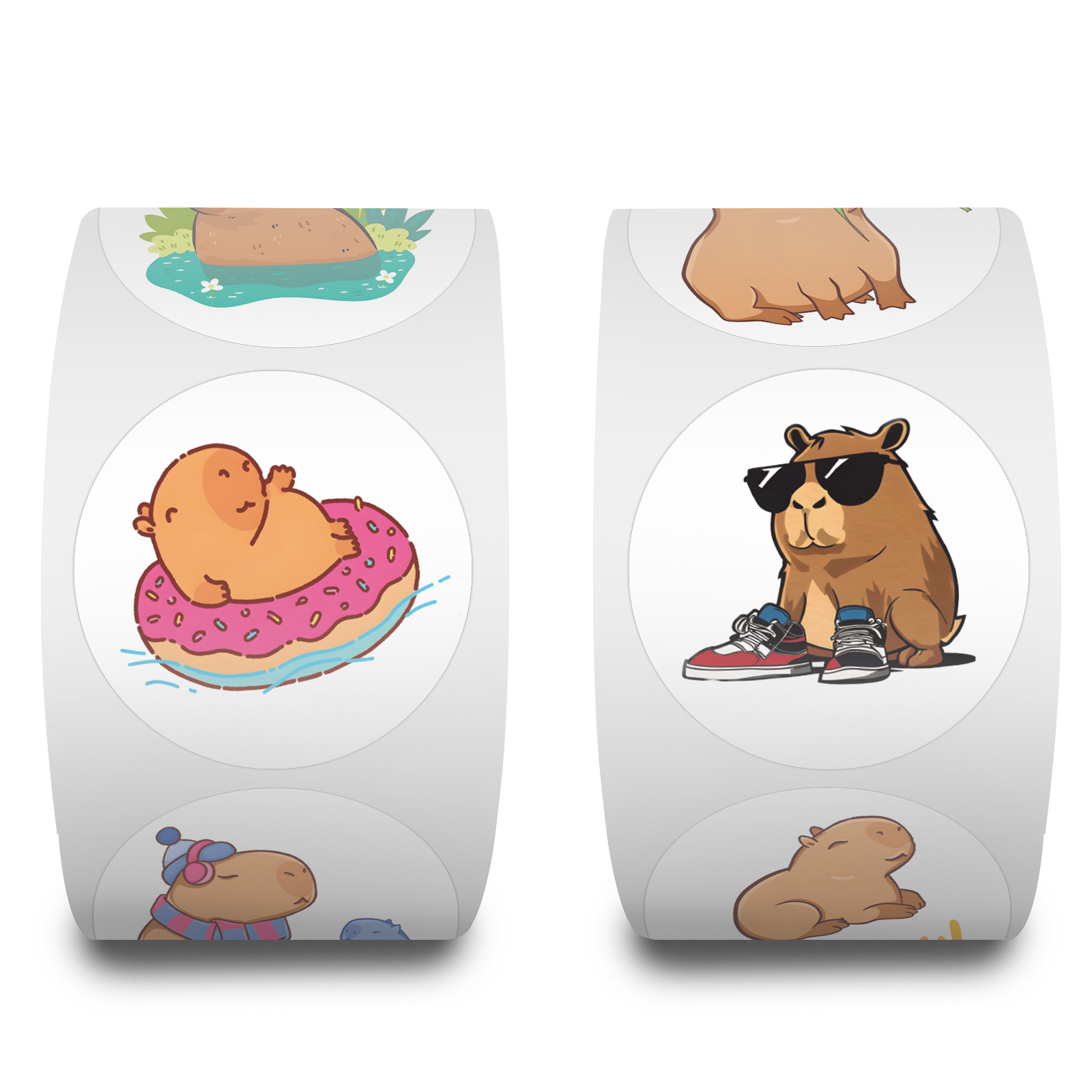 100-500 pièces mignon dodu Capybara dessin animé marron animaux autocollants album à faire soi-même téléphone récompense joint étiquette autocollant mural enfant jouet