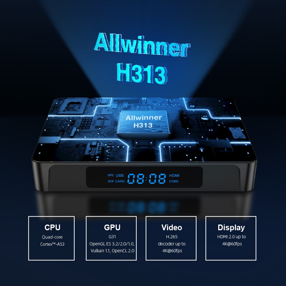 X96Q Pro Media Player Allwinner H313 Android 10.0 Mali G31 2.G Wifi 100M Lan 802.11AC Set Top Box