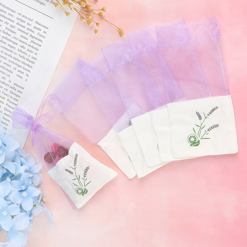 6 pièces Sachets fleur impression Portable vide lavande parfum Sachet sac pour les graines