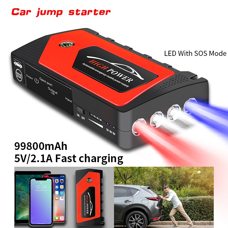 18000mA 600A Auto Jump Starter Power Bank Uitgangspunt Apparaat 12V Diesel Benzine Auto Acculader Booster Buster