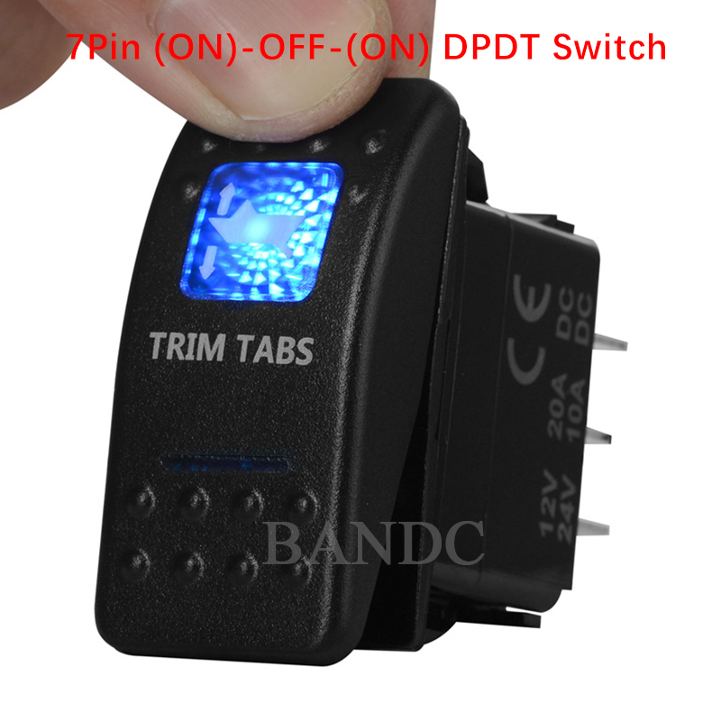 Barre lumineuse Led bleue 12V, interrupteur à bascule antibrouillard, 5 broches ON-OFF, 3 positions, interrupteur à bascule pour voiture, bateau, Yacht marin 12V/20Amp