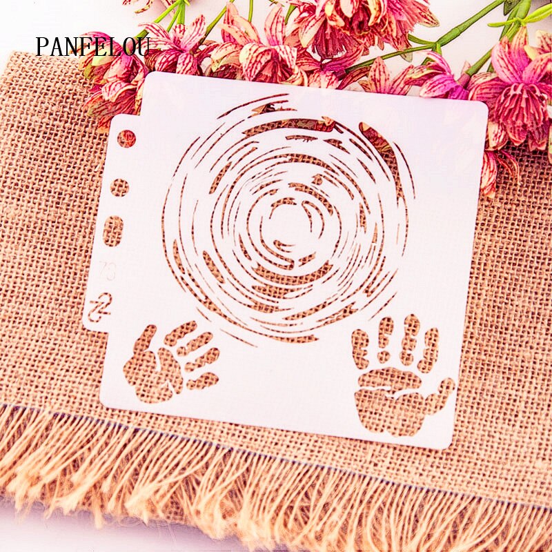 Palm Palmprint Plakboek Stencils Spray Plastic Mold Shield Diy Cake Hollow Versiering Afdrukken Kant Heerser Valentijn