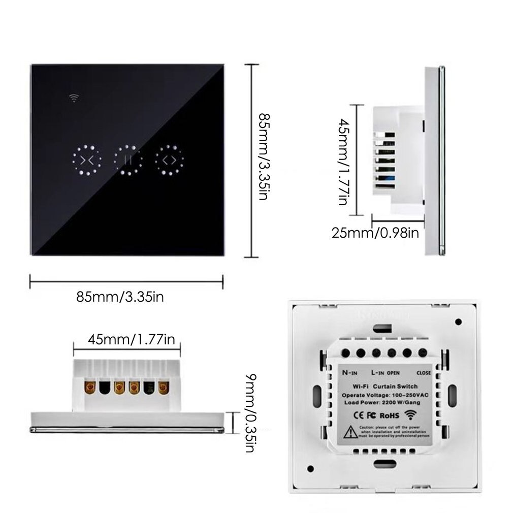 Smart Curtain Switch Home WiFi Electric Motorized Curtain Electrical Touch Blinds Curtain Voice Control