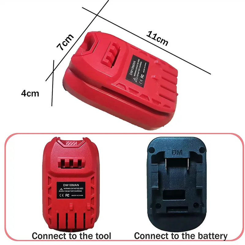 Batteriadapter for craftsman 20v trådløse verktøy ,dm18- manns adapter for dewalt 20v/ milwaukee 18v li-ion batterikonverter