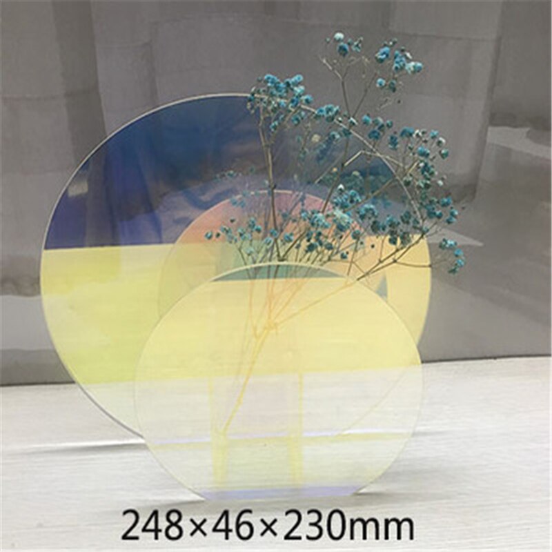 Nordisk regnbue farverig akryl vase kunst geometrisk sollys solopgang daggry vaser til boligdekorationer stue desktop indretning: Stil f