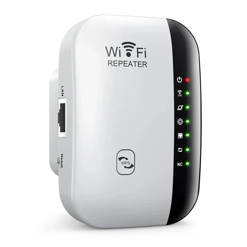 Third Generation Seven-lamp 300Mbps Wireless WIFI Repeater 2.4G Router Range Extender Wi-Fi Signal Amplifier Home: WHITE