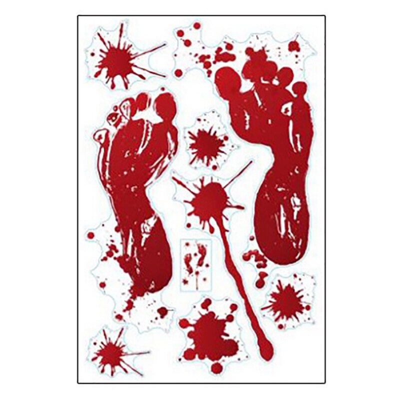 Halloween Horror Decoration Wall Stickers Blooding Handprint Foot Bloody Fingerprint Wallpaper Window Bedroom Decors Cool: 2