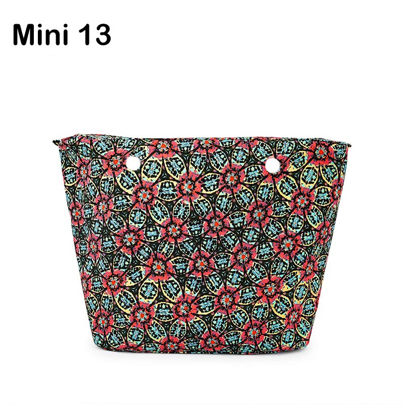 Classic Mini Zipper Pocket for Big Mini Obag Waterproof Floral Canvas Inner Pocket Inner Lining Insert for O bag: mini 13