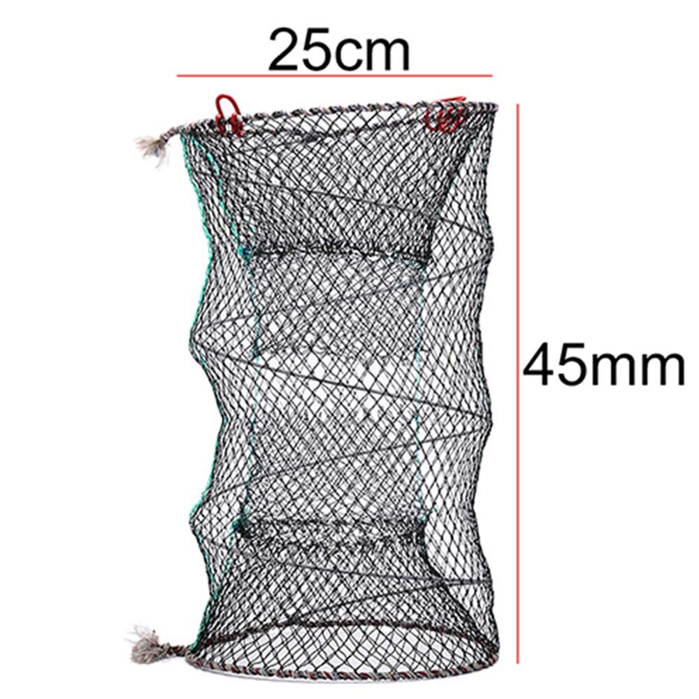 Fishing Net Cage Crab Collapsible Eel Equipment Supplies Camping Crayfish Tackle Prawn Automatic Lobster Catcher Trap: 25X45cm