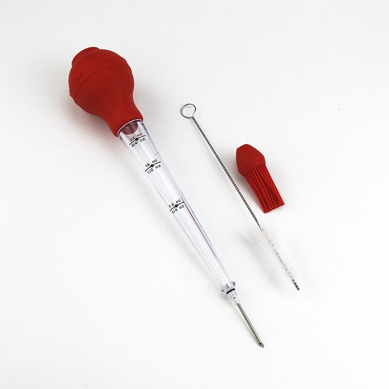 Multifunctionele Turkije Baster Gevogelte Vlees Saus Injectie Gereedschap Bakken Bbq Siliconen Borstel Keuken Accessoires